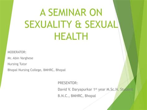 Sexuality And Sexual Health Ppt