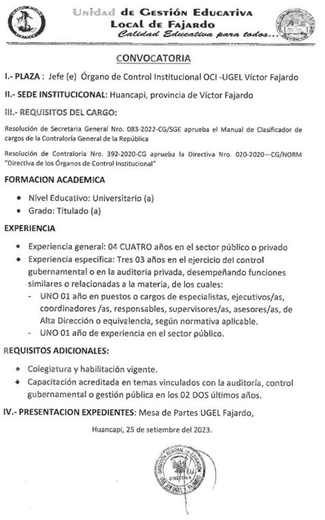 Dirección Regional de Educación Ayacucho Detalle de aviso