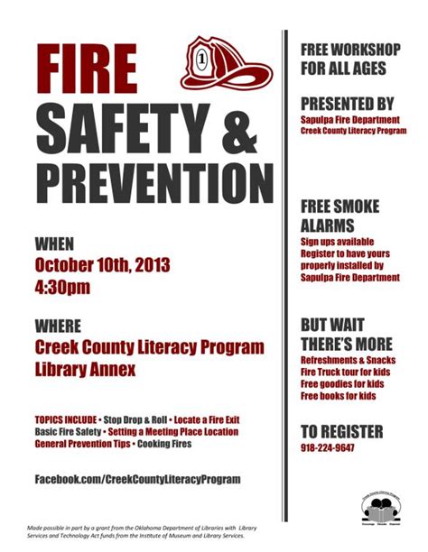 Fire Safety And Prevention Presentation Set In Sapulpa For Oct 10