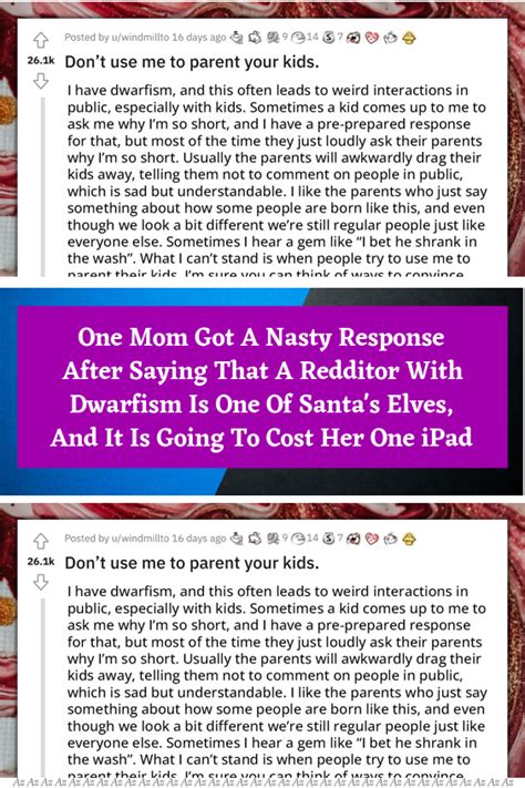 One Mom Got A Nasty Response After Saying That A Redditor With Dwarfism Is One Of Santa S Elves