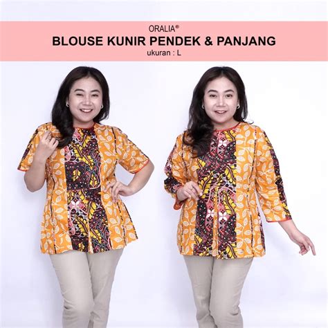 Jual Blouse Batik Big Size Ld 140 Wanita Atasan Batik Jumbo L Xl 2l 3l