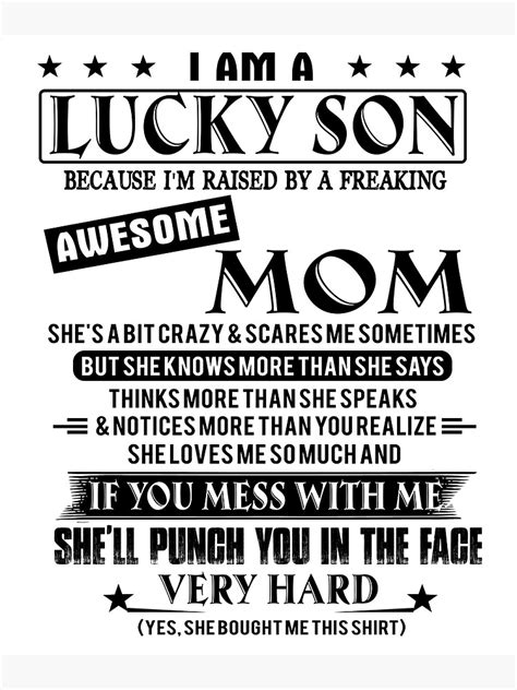 I Am A Lucky Son Because Im Raised By A Freaking Awesome Mom Canvas