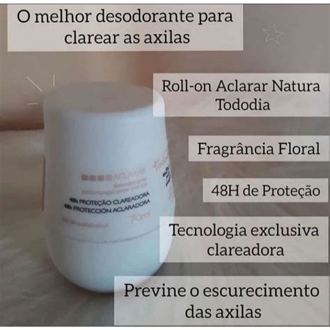 Desodorante Antitranspirante Roll On Natura Tododia Aclarar 70ml