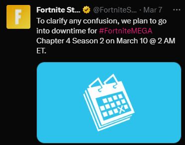 Bog Fortnite Leaks And News On Twitter The Downtime Won T Be