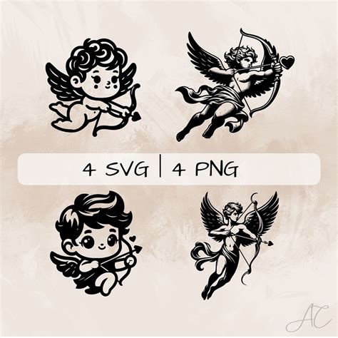 Cupid Svg Bundle Cupid With Bow Png Cupid And Heart Clipart Hand