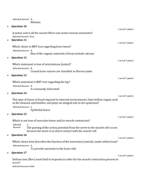 SOLUTION BSC2346 Rasmussen Anatomy And Physiology Midterm Quiz Studypool