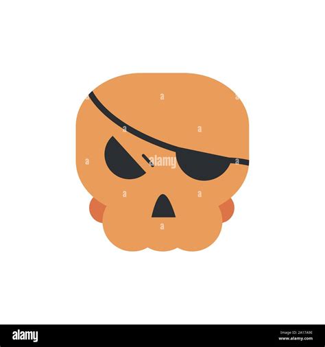 Skull With Patch Trick Or Treat Happy Halloween Vector Illustration