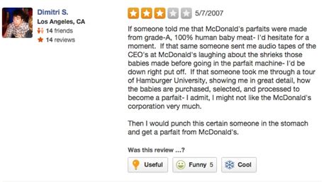 Funny Yelp Mcdonalds Reviews Popsugar Tech