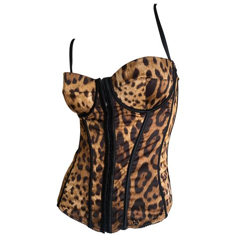 Dolce And Gabbana Vintage Leopard Print Corset Top For Sale At 1stdibs