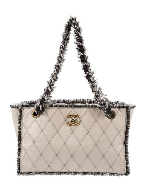 Chanel Quilted Tweedy Tote - Neutrals Shoulder Bags, Handbags ...