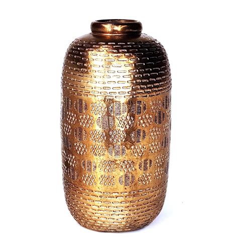Metalen Vaas Oud Goud 30cm Floralkings