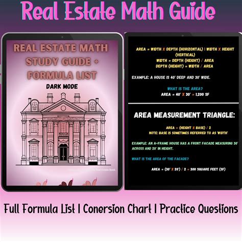 Real Estate Math Guide Full Formula List Real Estate Math Practice Etsy