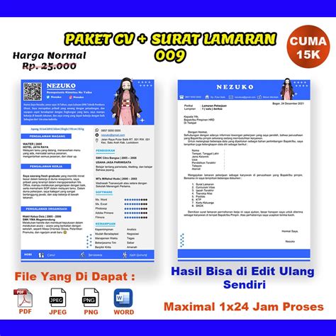 Jual Cv Lamaran Jasa Pembuatan Cv Dan Lamaran Kerja Jasa Cv Curiculum