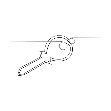 Premium Vector Key Single Continuous One Line Out Line Vector Art