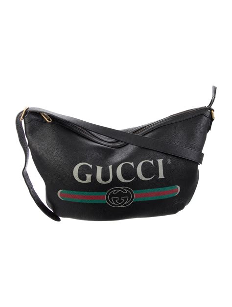 Gucci Logo Half Moon Hobo Black Hobos Handbags GUC1193665 The