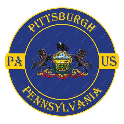 Premium Vector | Pittsburgh pennsylvania flag usa travel souvenir seal