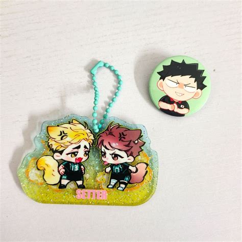 Haikyuu Acrylic Keychain Badge Fan Merch Miya Atsumu Oikawa Tooru