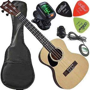 Kit Ukulele Shelby Tenor Elétrico Completo C Escudo Su25r 10 OFF