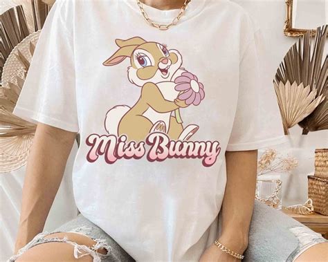 Disney Bambi Miss Bunny Floral Portrait T Shirt Flower And Thumper Tee