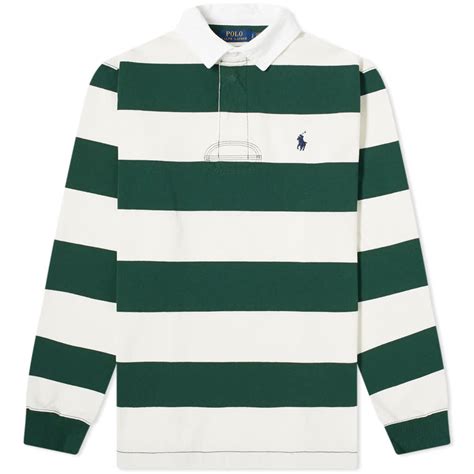 Polo Ralph Lauren Broad Stripe Rugby Shirt Vintage Pine Deckwash