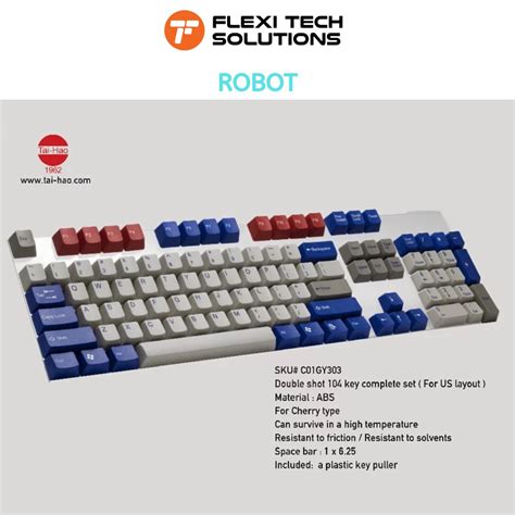 Tai Hao Abs Keys Double Shot Keycaps Set Robot Oem Profile Flexi Tech