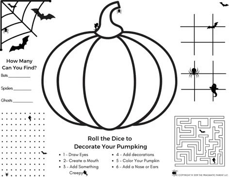 Halloween Set Halloween Activity Page And 4 Halloween Coloring Pages