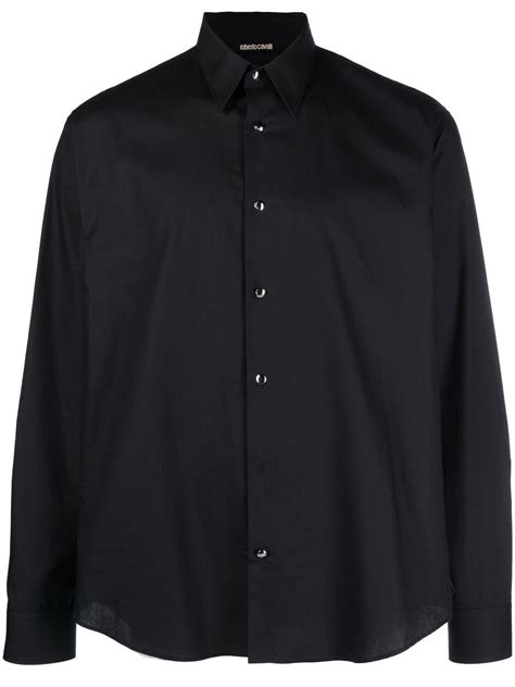 Roberto Cavalli Logo Print Cotton Shirt Farfetch