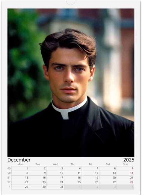 Calendario Romano Wall Calendar Hot Priest Calendar Gift Idea Gift For Her Birthday Gift