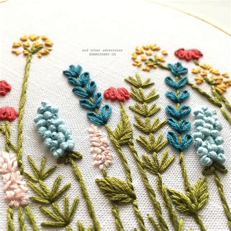 Beginner Hand Embroidery Pattern Bright Summer Meadow Hand