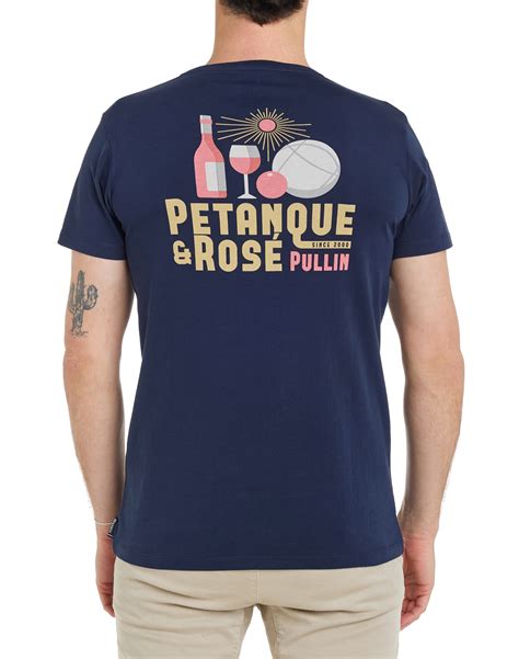 T SHIRT HOMME BLEU TSH PETANQUE NAVY Vêtements homme PULLIN