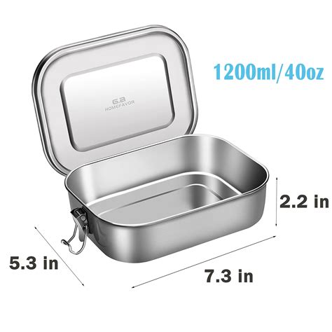 G A HOMEFAVOR 304 Stainless Steel Lunch Box 1200ML 40oz Large Metal