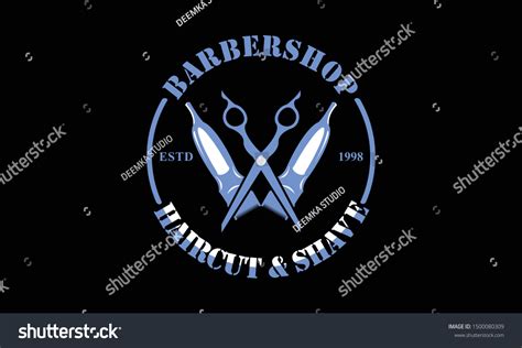 Barber Shop Vector Vintage Logo Label Badge Or Royalty Free Stock