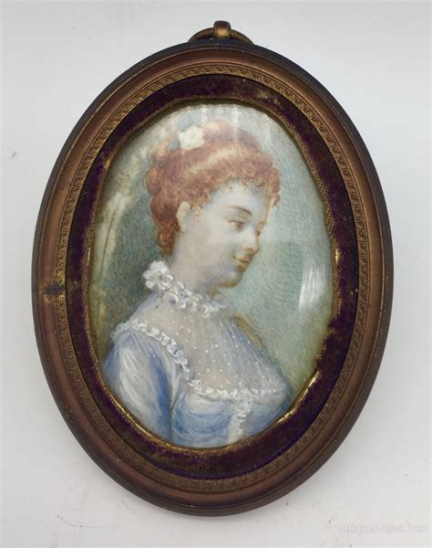 Antiques Atlas Antique Miniature Portrait Study Circa 1850