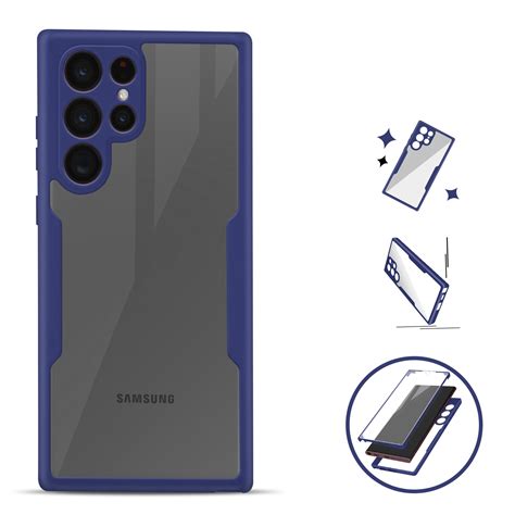 Coque Intégrale Samsung S23 Ultra Hybride Antichoc Transparent Bleu