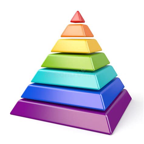 Pyramide Colorée Avec Sept Niveaux 3D Illustration Stock Illustration