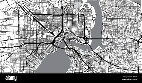 Vector Urbano Mapa De La Ciudad De Jacksonville Florida Estados