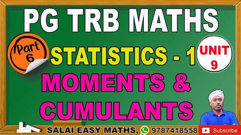 Pg Trb Maths Unit Statistics Part Moments Cumulants