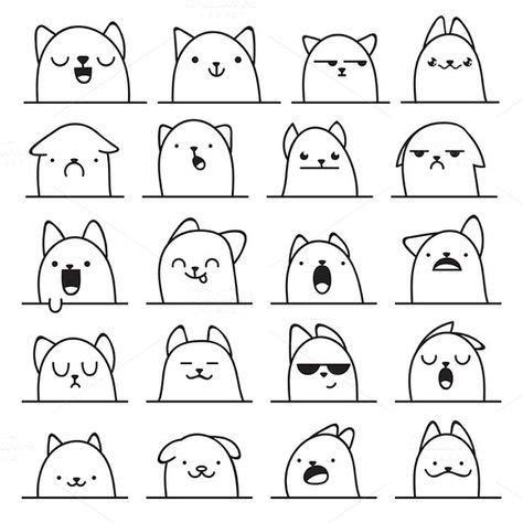 Set Of 20 Different Doodle Emotions By Lauritta On Creative Market