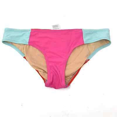 J Crew Women S Size M Surf Hipster Bikini Bottom Colorblock Pink Green