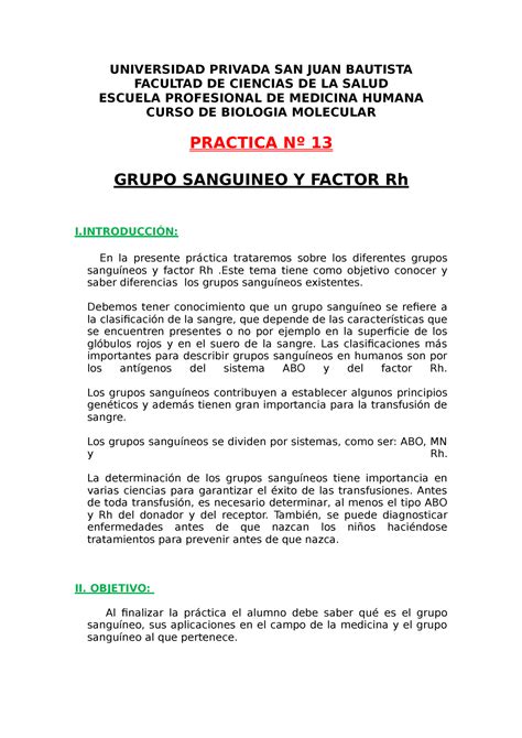 273680660 Practica Nº 13 Grupo Sanguineo Y Factor Rh UNIVERSIDAD