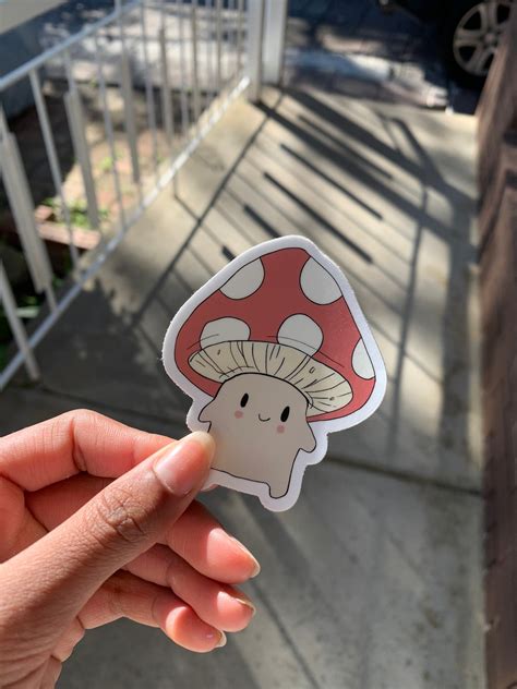 Cute Mushroom Sticker Etsy