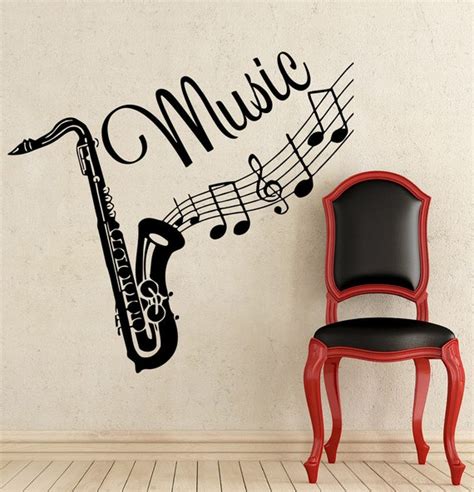 Wall Decal Musical Instrument Saxophone Vinyl Sticker Decals