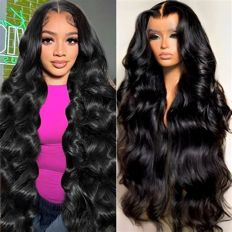 Piogh 30 Inch 13x6 Body Wave Lace Front Wigs Human Hair