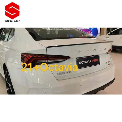 For Skoda Octavia Spoiler 2021 Skoda Octavia Spoiler Style A Abs Plastic Material Car Rear Wing