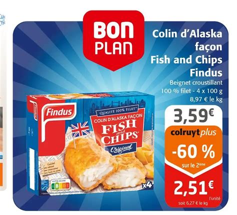 Promo Findus colin dalaska façon fish and chips chez Colruyt