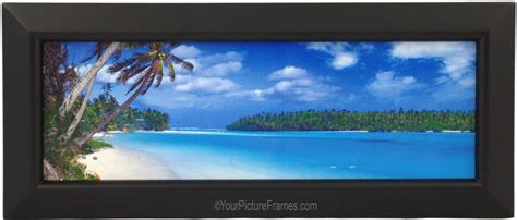 Beveled Stained Wood Black Panoramic Picture Frame