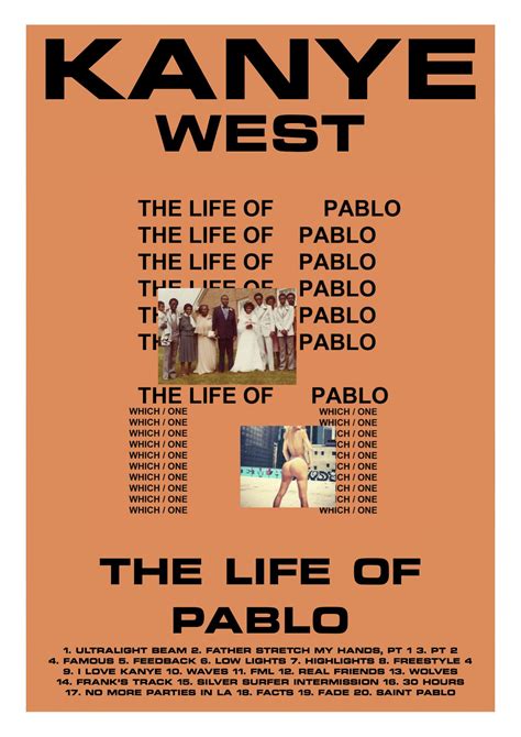 The Life Of Pablo Kanye West Album Poster Music Poster Design