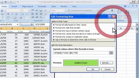 Conditional Formatting In Excel 2007 Youtube