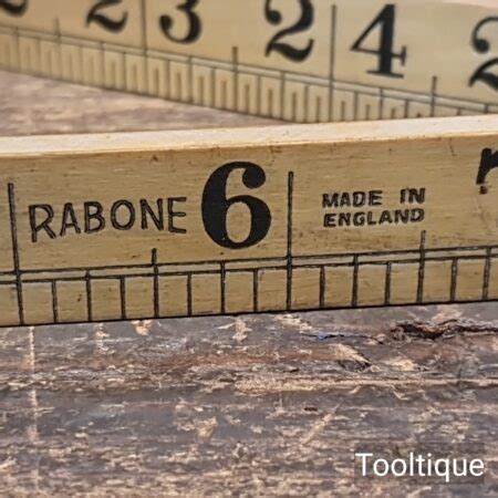 Vintage Rabone No Boxwood Brass Folding Rule Lightly Used