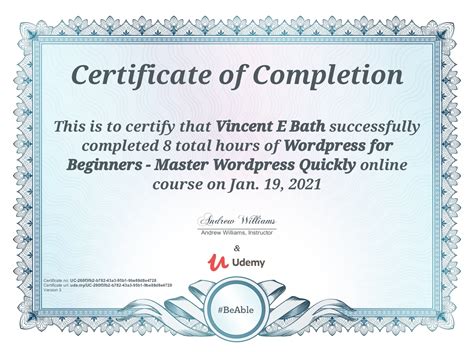 Wordpress Corse Certificate The American Grandpa